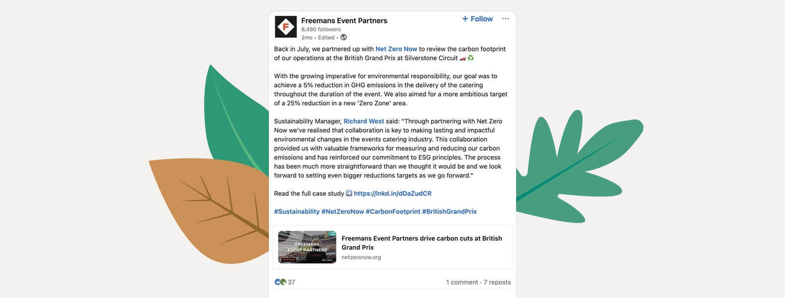 Freemans Event Partners LinkedIn post