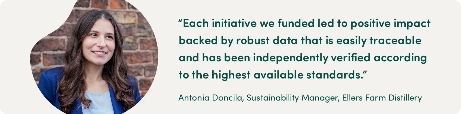 "Each initiative we funded led to positive impact backed by robust data that is easily traceable and has been independently verified according to the highest available standards." - Antonia Doncila
