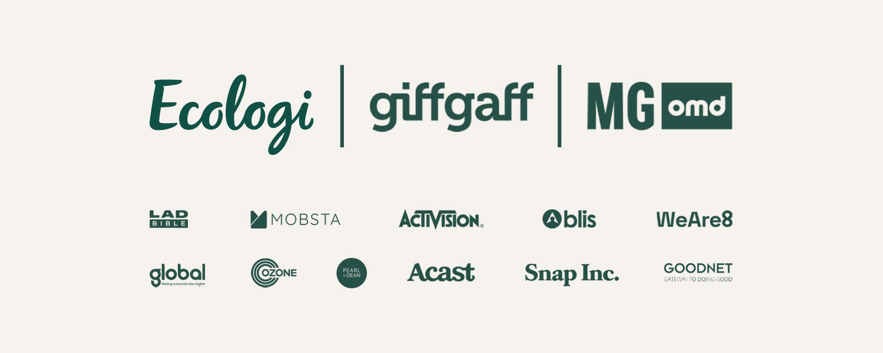 Logos of the contributors to the Up To Good Fund